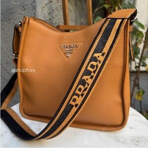 Prada Vitello Daino Hobo Leather Crossbody